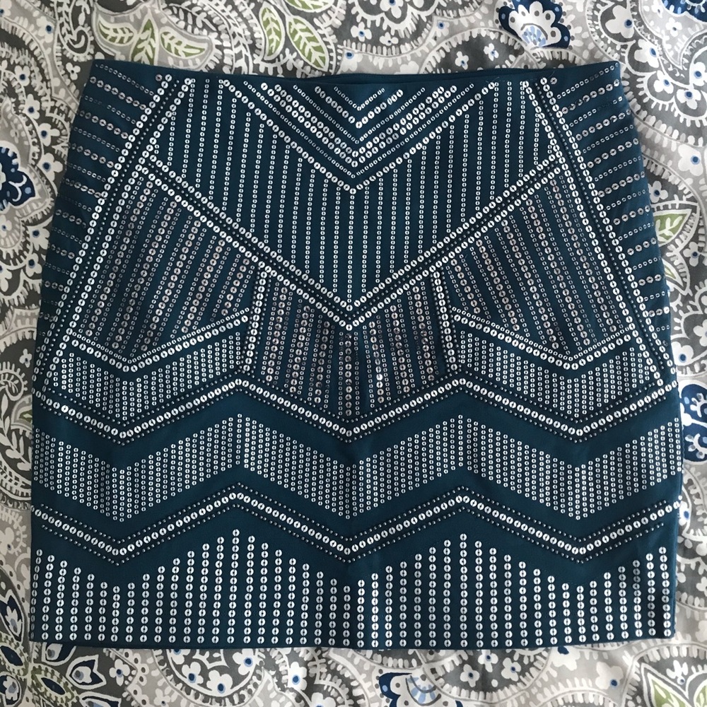 Express blue sparkle skirt size med - new w tags